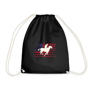 USA Flag America Fahen Chemise de course de chevaux - Sac de sport léger - noir - Devant