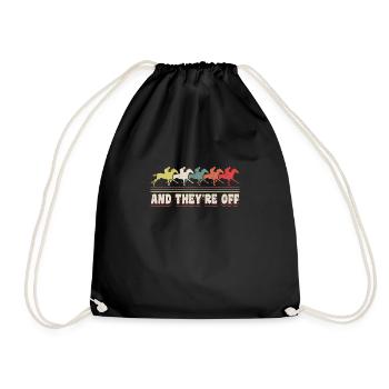 Et ils sont hors cadeau de chemise de course de chevaux - Sac de sport léger - noir - Devant