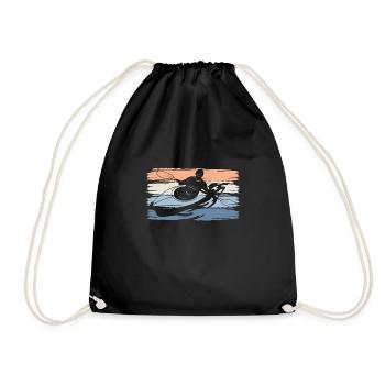 Cadeau de chemise de kayak rétro vintage - Sac de sport léger - noir - Devant
