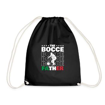 The Bocce Father Gift Father Papa Father's Day - Drawstring Bag - black - Front