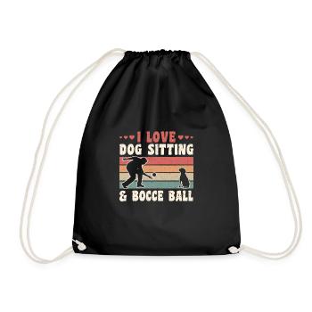 J’aime le chien assis et la pétanque Dog Sitter Dog - Sac de sport léger - noir - Devant