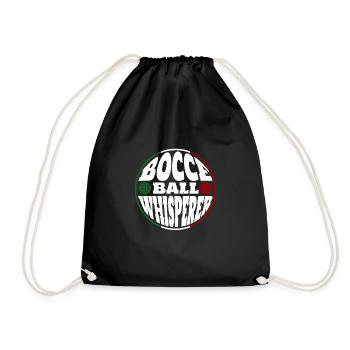 Bocce Ball Whisperer Shirt Gift - Drawstring Bag - black - Front