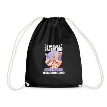 Surrogate Surrogacy Gestational Surrogate Mom - Turnbeutel - Schwarz - Vorne