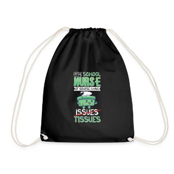 School Nurse Nursing Clinic Medical Stuff - Drawstring Bag - black - Front