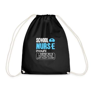 School Nurse Nursing Clinic Medical Stuff - Drawstring Bag - black - Front