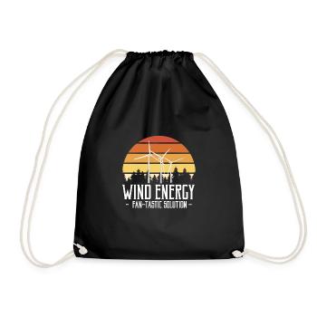 Wind Energy Fan-Tastic Solution Shirt - Turnbeutel - Schwarz - Vorne