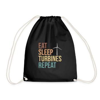 Manger des turbines de sommeil Répéter Chemise Cadeau - Sac de sport léger - noir - Devant