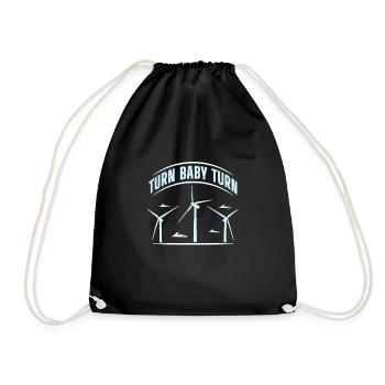 Turn Baby Turn Shirt Gift Windmill - Drawstring Bag - black - Front