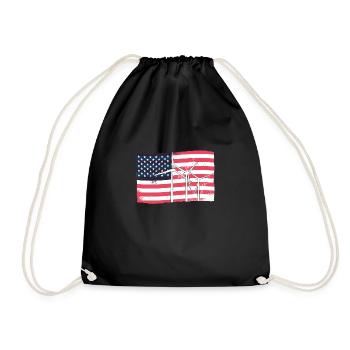 Drapeau des États-Unis Drapeau de l’Amérique Éoliennes - Sac de sport léger - noir - Devant