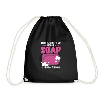 Soap Making Bubbles Bubble Bathroom - Drawstring Bag - black - Front
