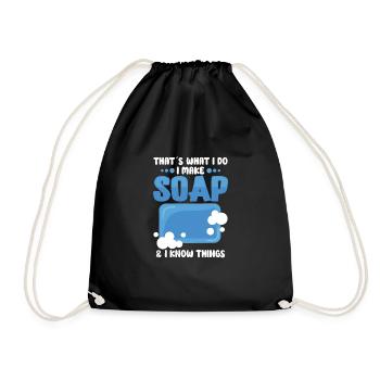 Soap Making Soap Bubbles Bubble Bathroom - Drawstring Bag - black - Front