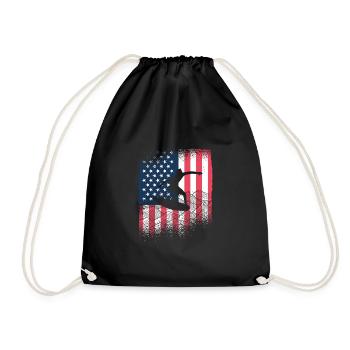 USA Flag America Flag Skimboard Shirt - Drawstring Bag - black - Front