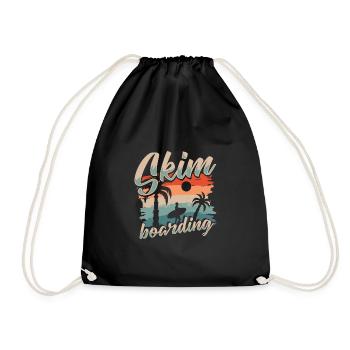 Skim Boarding Shirt Geschenk - Turnbeutel - Schwarz - Vorne