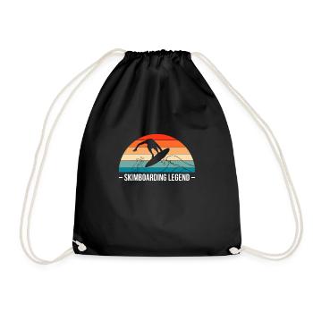 Vintage Retro Skimboarding Legend - Drawstring Bag - black - Front