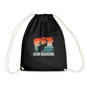 Vintage Retro Skim Boarding Shirt - Turnbeutel - Schwarz - Vorne