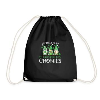 Garden Gnomes Gnome Lover Funny Gnome Gardening - Drawstring Bag - black - Front