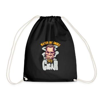 Cigar Cigars Smoke Smoking Bourbon Whiskey Gift - Turnbeutel - Schwarz - Vorne