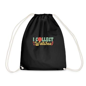 I Collect Watches Watch Collector Shirt - Drawstring Bag - black - Front