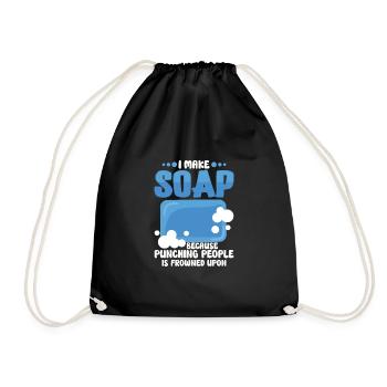 Soap Making Bubbles Bubble Bathroom - Drawstring Bag - black - Front