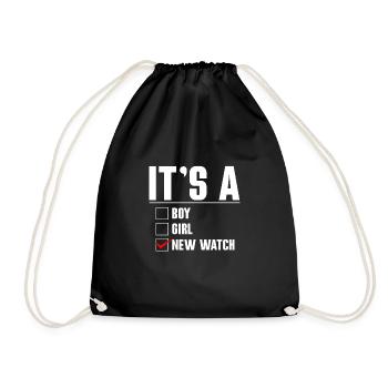 It´s A Boy Girl New Watch Shirt Uhrensammler - Turnbeutel - Schwarz - Vorne