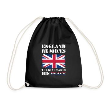 England Rejoices The King Takes His Place - Drawstring Bag - black - Front