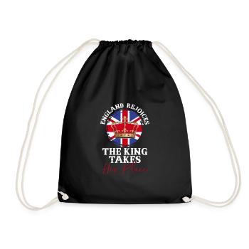 England Rejoices The King Takes His Place - Drawstring Bag - black - Front