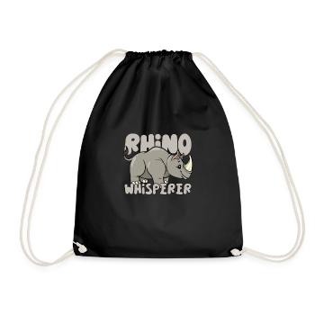 Rhino Rhino Safari Zoo Wilderness Wildlife - Drawstring Bag - black - Front