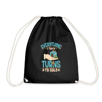 Real Estate Agent Realtor Home Closing Investor - Drawstring Bag - black - Front