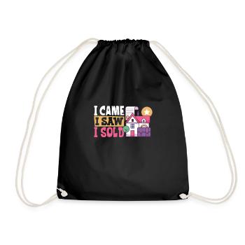 Real Estate Agent Realtor Home Closing Investor - Drawstring Bag - black - Front