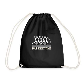 Vintage Retro Stabhochsprung Shirt Pole Vault Time - Drawstring Bag - black - Front