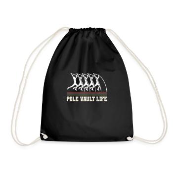 Vintage Retro Stabhochsprung Shirt Pole Vault Life - Drawstring Bag - black - Front