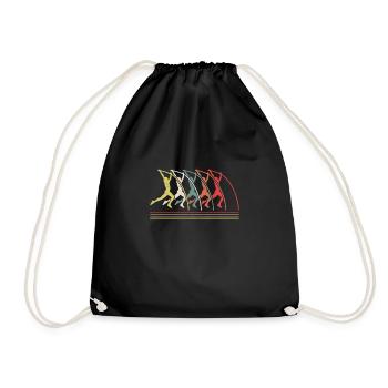 Chemise rétro vintage de saut à la perche - Sac de sport léger - noir - Devant