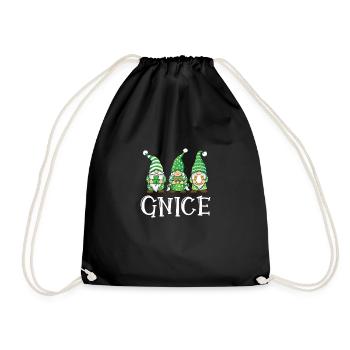 Garden Gnomes Gnome Lover Funny Gnome Gardening - Drawstring Bag - black - Front