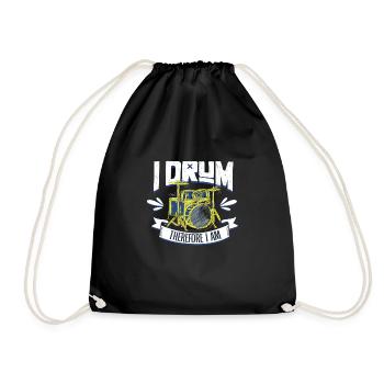 Drummer Drums Music Drum Set Drumming - Drawstring Bag - black - Front