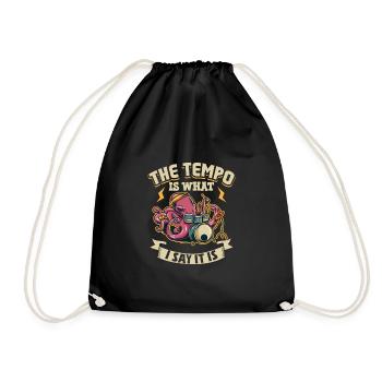 Drummer Drums Musique Batterie Drumming - Sac de sport léger - noir - Devant