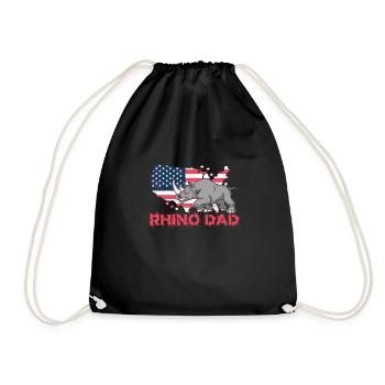 Rhino Rhino Safari Zoo Wilderness Wildlife - Drawstring Bag - black - Front