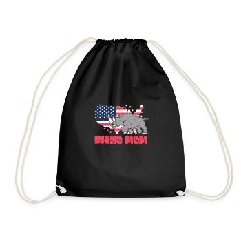Rhino Rhino Safari Zoo Wilderness Wildlife - Drawstring Bag - black - Front