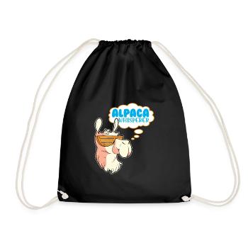 Alpagas Fluffy Lama animal - Alpaga chuchoteur - Sac de sport léger - noir - Devant