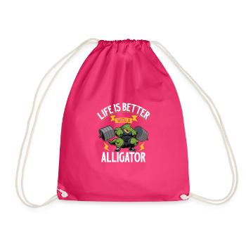 Alligator Crocodile Animal Reptile Zoo Lézard Love - Sac de sport léger - fuchsia - Devant