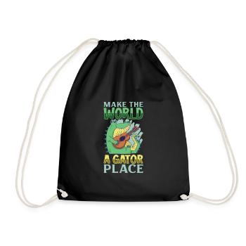 Alligator Crocodile Animal Reptile Zoo Lézard Love - Sac de sport léger - noir - Devant