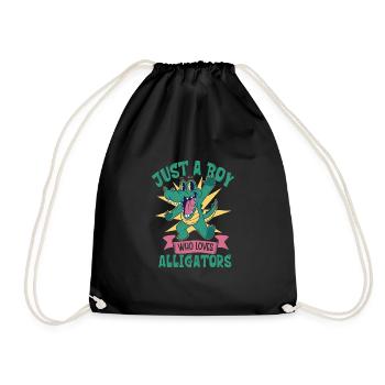 Alligator Crocodile Animal Reptile Zoo Lézard Love - Sac de sport léger - noir - Devant