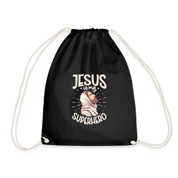 Jesus Christianity God Praying Prayer Pastor - Turnbeutel - Schwarz - Vorne