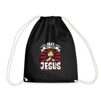 Jesus Christianity God Praying Prayer Pastor - Turnbeutel - Schwarz - Vorne