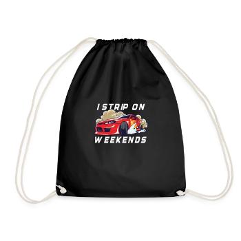 Race Car Dirt Track Racing Funny Racer Race Car - Drawstring Bag - black - Front