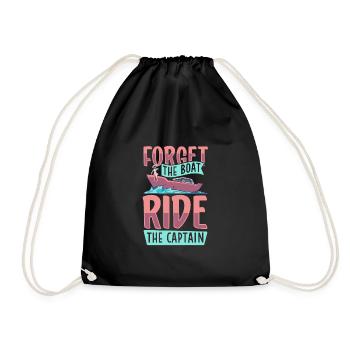 Boating Dad Boat Captain Pontoon Sailor Cruising - Drawstring Bag - black - Front