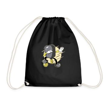Pickleball Player Pickleball Paddle Pickleball - Drawstring Bag - black - Front
