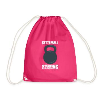 Bodybuilding Powerlifting Weightlifting Fitness - Drawstring Bag - fuchsia - Front