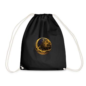 Moon phases, full moon, stars, space, moon, night - Drawstring Bag - black - Front