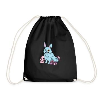 Gothic Rabbit Gothic Rabbit Gothic Easter Emo Goth - Drawstring Bag - black - Front