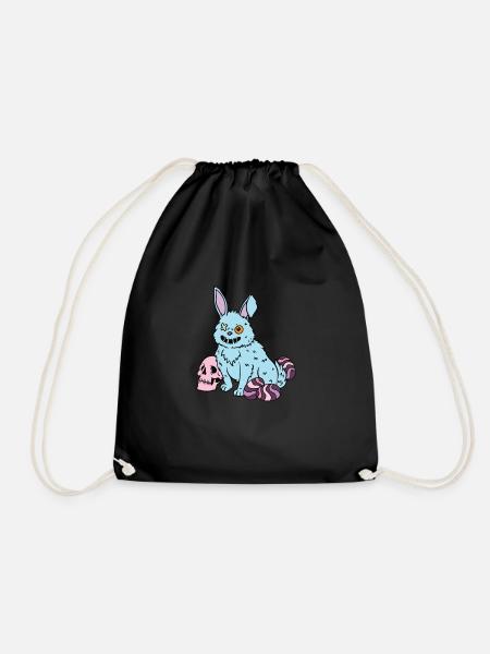 Gothic Rabbit Gothic Hase Gothic Ostern Emo Goth - Turnbeutel - Schwarz